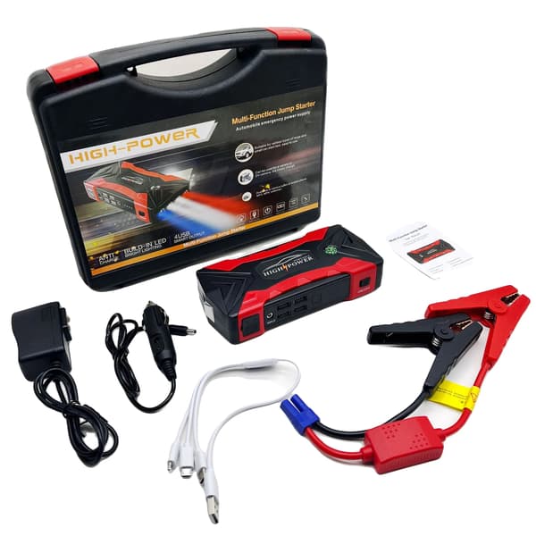 Jump Starter, 1000A Peak Power, Bærbar Power Bank,sort