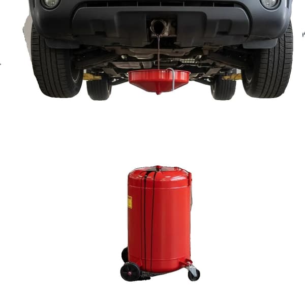 Oljedräneringstank, 80L kapacitet, bärbar design, armégrön