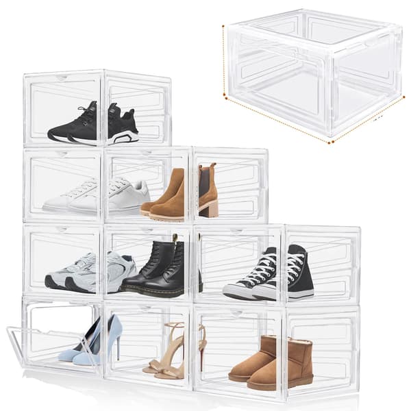 Skoopbevaringsboks, Stabelbar Design, Holdbart Plastmateriale,9 Pakke