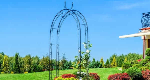 Trädgårdspergola, Metallbåge Design, Stöder Klättrande Växter,svart