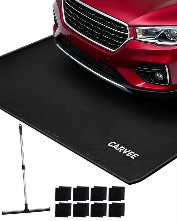 Garage Mat, Vandtæt Design, Skridsikker Overflade,sort