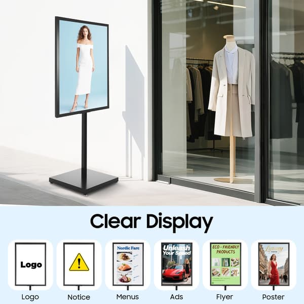 Billboard Stativ, Justerbar Base, Holdbar Jernkonstruktion,sort