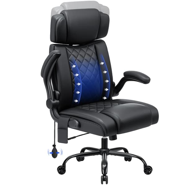 Kontorstol, Ergonomisk Design, Justerbar Lændestøtte,Sort