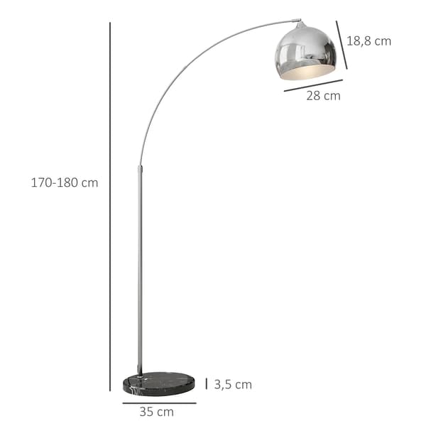 Golvlampa, justerbar höjd, modern design, Silver