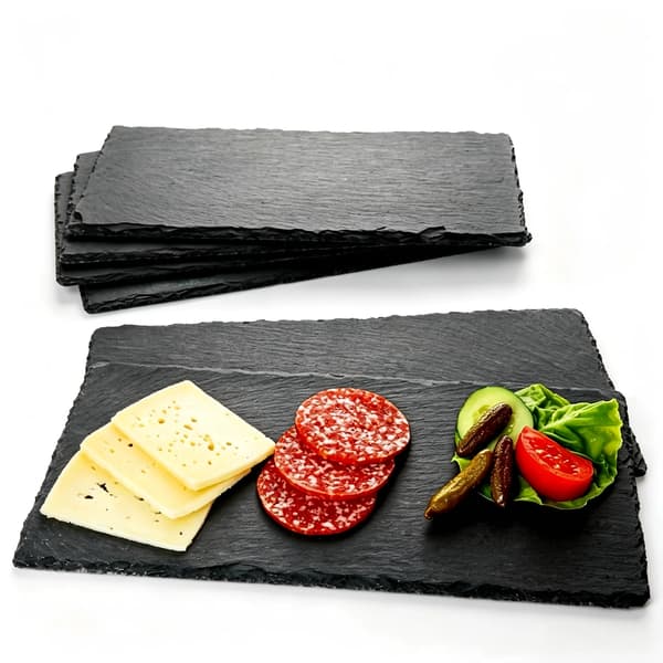 Serveringspaneler, Naturskiffer, Mångsidig Design,6PCs 25x15cm