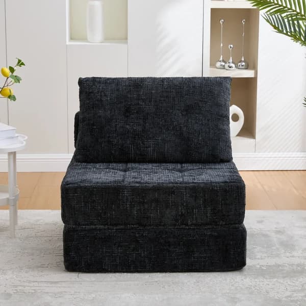 Sammenklappelig Madras, Komfortabel, Moderne Design,sort, Én sæde