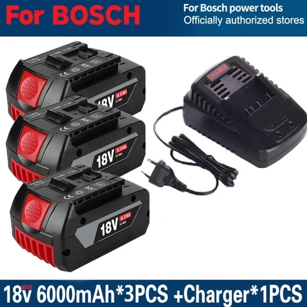 Batteri, 18V, 6000mAh kapacitet,6.0AHx3-LaderX1