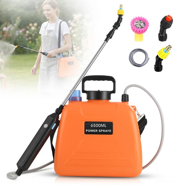 Tryckspruta, 3 Sprutlägen, Ryggsäckdesign,Orange 6.5L