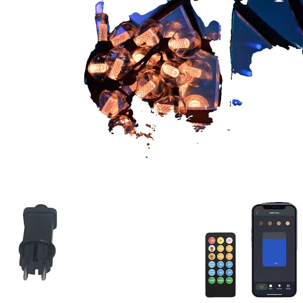 Smart String Light, IP65 Vattentät, Fjärrkontroll och APP Kontroll,Varm vit-a, 15M 25Lampor
