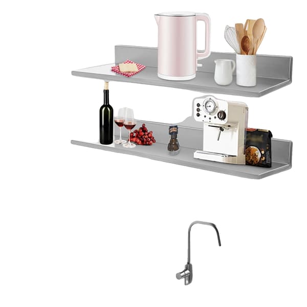 Væghængt Hylde, Høj Belastningskapacitet, Moderne Design,Sølv