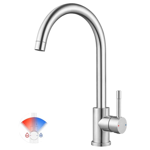 Köksblandare, Enhandsgrepp, 360° Rotationsbar,Krom, G3/8