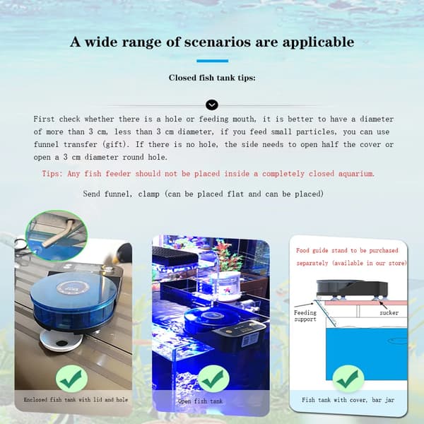 Automatisk Fiskefoder, Batteridrevet, USB Genopladelig,sort