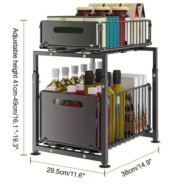 Under Disk Organisatör, 2-Lagers Design, Utdragbar Funktionalitet,Rack-C