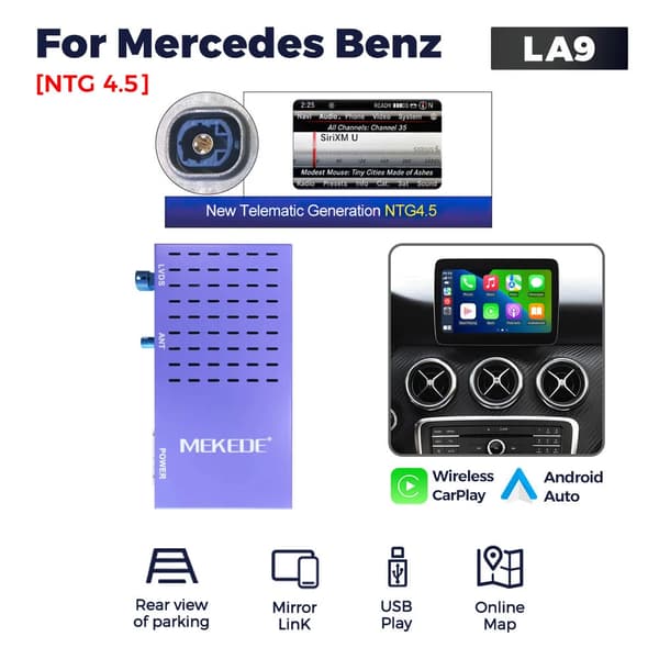Bil Smart Video Box, Trådløs CarPlay, Android Auto Support,LA9  NTG4.5