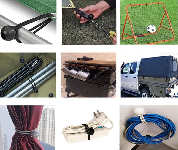 Gummibungee-strenge, holdbare og fleksible, nem installation,sort