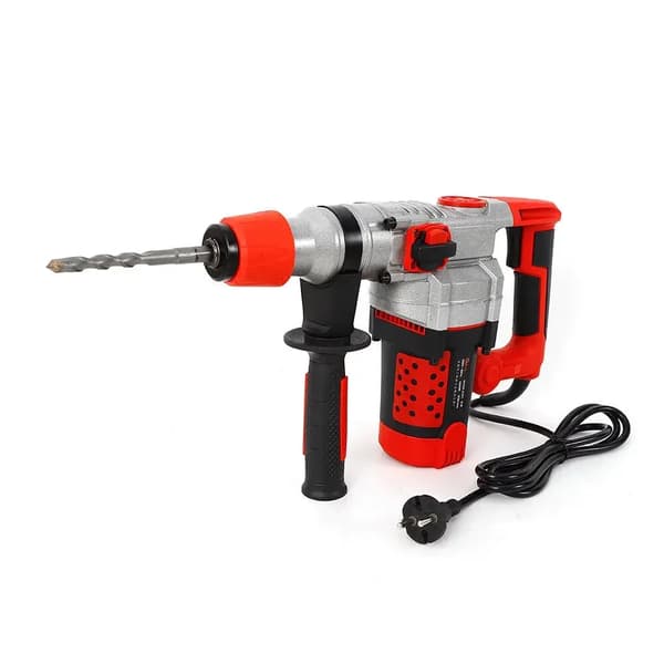 Elektrisk hammare, 2200W effekt, 6 utbytbara borrbits,Röd