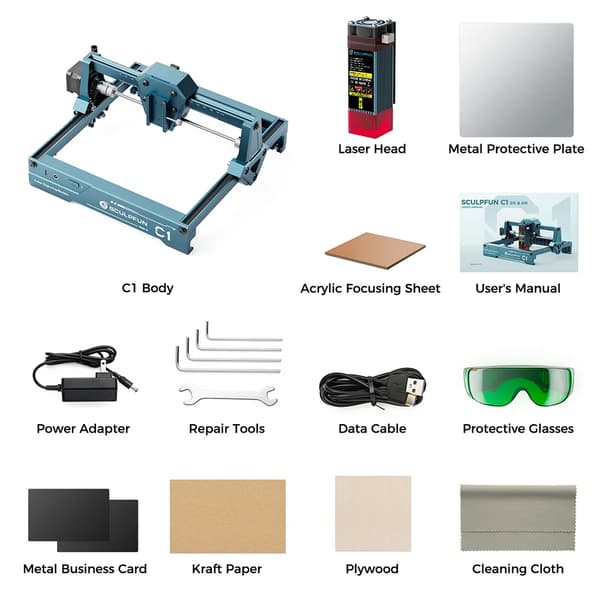 Lasergravyr, 6W Effekt, Hög Precision,SCULPFUN C1 6W