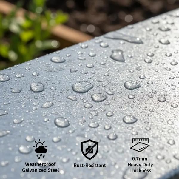 Trädgårdsavgränsning, Flexibel Design, Hållbar Galvaniserad Stål,Silver