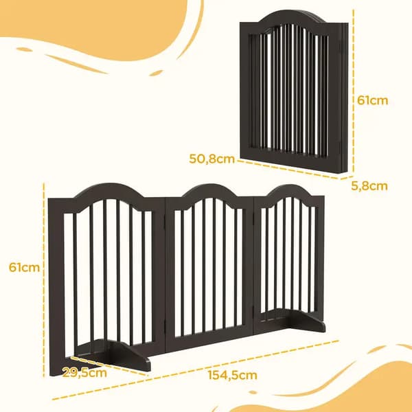 Hundebarriereport, 3 paneler, foldbart design,T0002-01-10548
