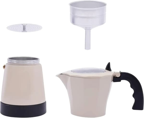 Moka Pot, Effektiv Brygning, Holdbare Materialer,Beige