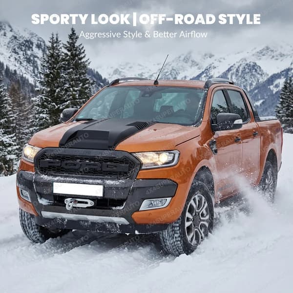 Motorhjelm Scoop, Nem Installation, Holdbart Materiale,FORD RANGER T7 T8