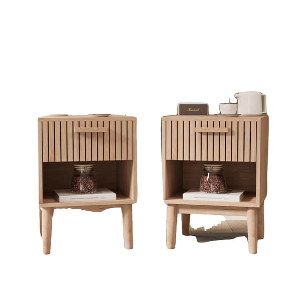 TV Stativ, Moderne Design, Holdbar Trækonstruktion,2stk Sengbord