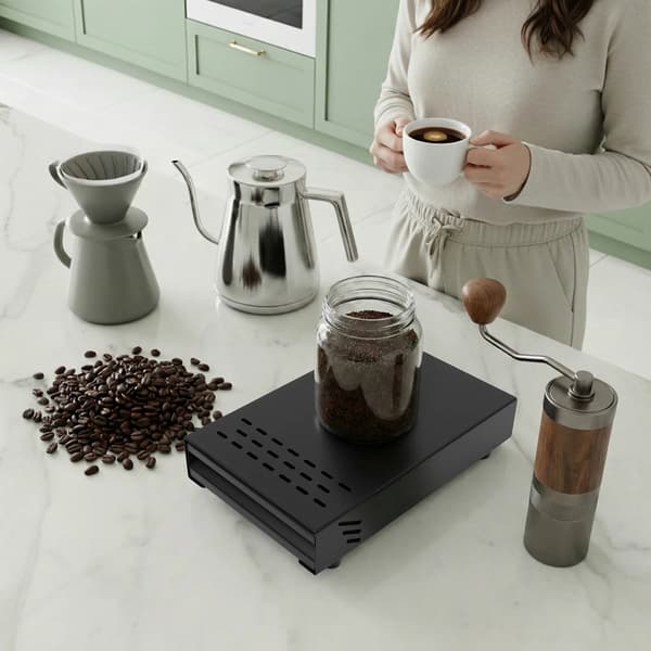 Kaffesumpbeholder, Holdbart Design, Støjdæmpende Funktion,sort
