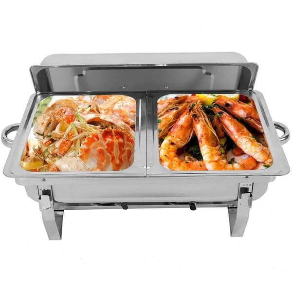 Chafing Dish, Stort kapacitet, Bränslebrännare Värme,Silver