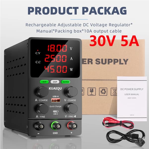Strömförsörjning, Justerbar Spänning, Säker Drift,220V EU PLUG, 30V 5A