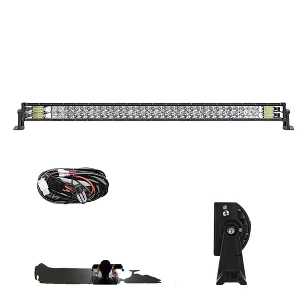 LED-ljusramp, dubbelradig design, IP68 väderbeständighet,42Rakt med Tråd