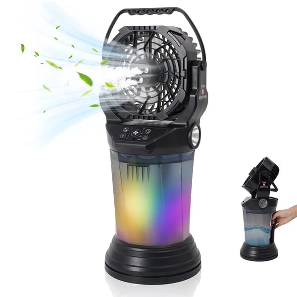 Misting Fan, Multifunktionel, Bærbar Design,sort