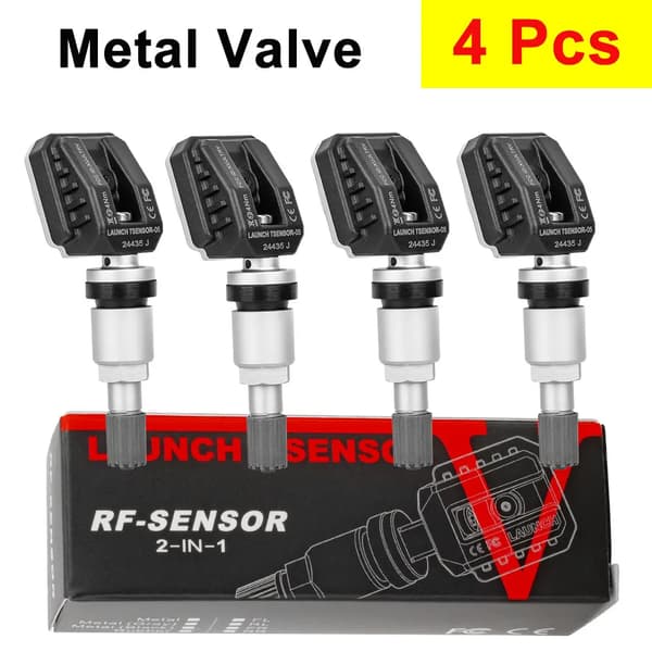 TPMS-sensorer, dualfrekvens, programmerbar erstatning,TSENSOR-05N-b, 4 stk. legering sølv