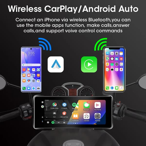 Motorcykel Display Skærm, Trådløs Carplay, Bluetooth Forbindelse,PND