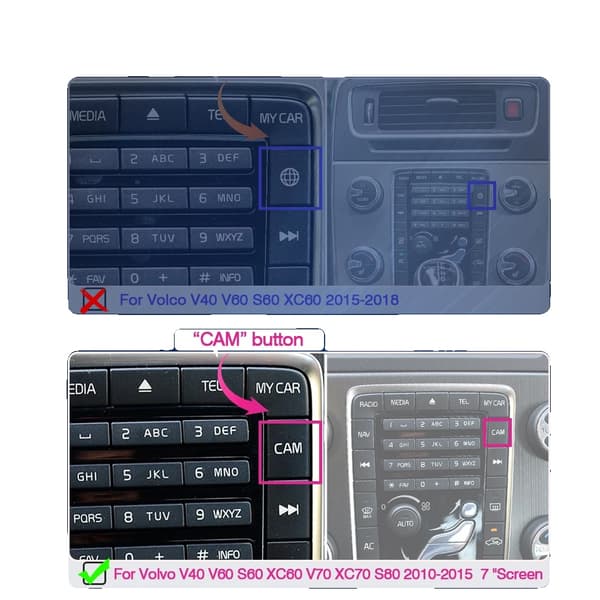 CarPlay Dekoder, Trådløs Forbindelse, Problemfri OEM Integration,V40 V60 S60 XC60 V70 XC70 S80 "CAM" 2010-2015