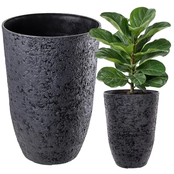 Blomsterkrukke, Moderne Design, Holdbar Plastkonstruktion,sort