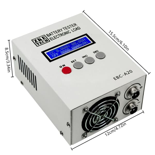 Batteritestare, LCD-display, flera testlägen,Grå