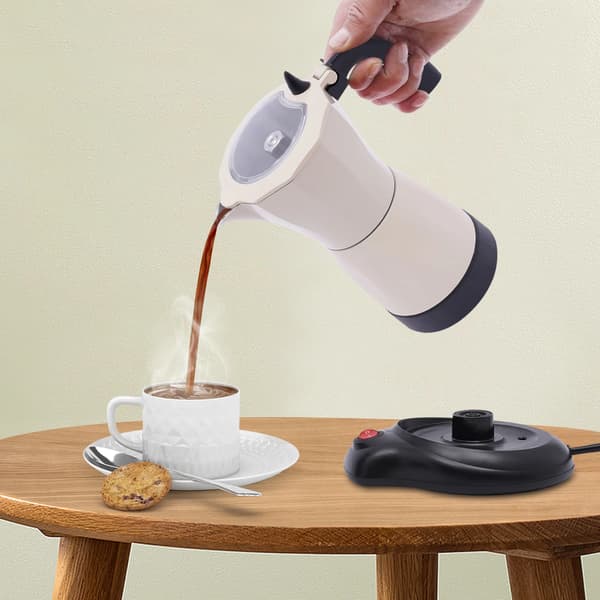 Espresso Kaffemaskin, Antidroppmunstycke, Användarvänlig Design,Krämvit