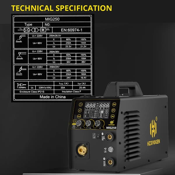 Svetsmaskin, 6 i 1 Mångsidighet, Digitalt Kontrollsystem,MIG250