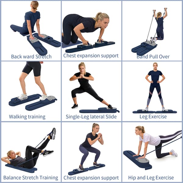 Pilates Träningsutrustning, 2-i-1 Design, Multifunktionella Tillbehör,LILA