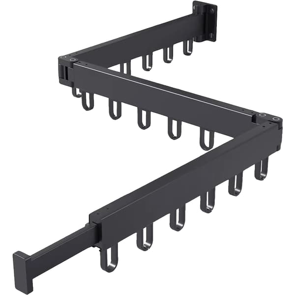 Tøj tørrestativ, sammenfoldeligt design, plads aluminium materiale,sort
