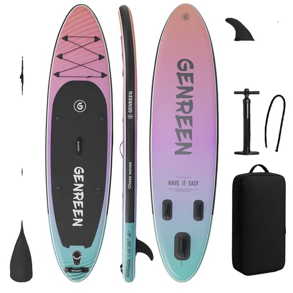 Oppustelig Paddle Board, Letvægts, Komplet Tilbehør,Uddannet Rød