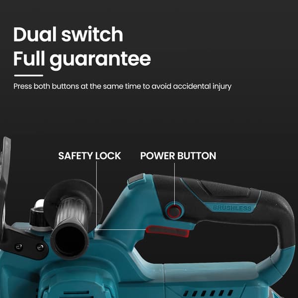 Kædesav, Børsteløs Motor, Ergonomisk Design,2 Batteri