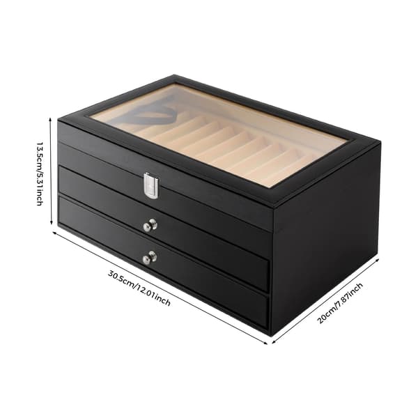 Pen Organizer, 3 niveauer, holder 36 penne,Sort
