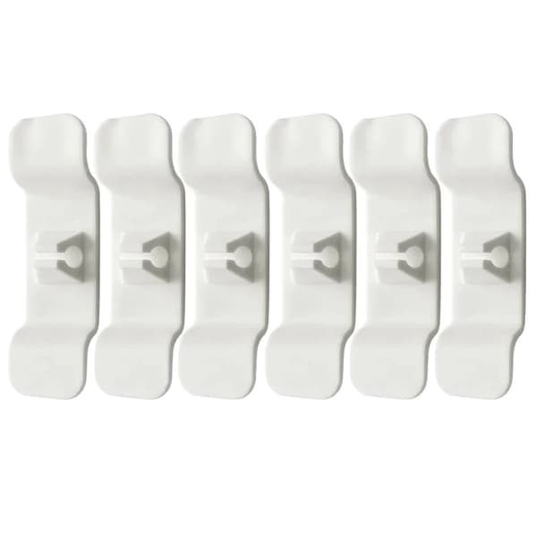 Kabelholder, Holdbart Plastik, Nem Clip-on Design,hvid 6stk