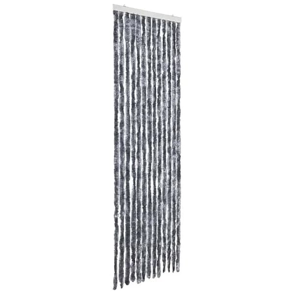 Insektnet Gardin, Chenille Materiale, Dimensioner 56 x 185 cm, Egnet til Standard Dørkarme, Sølvfarve, Holdbart Design