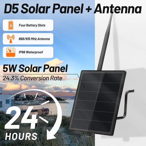 Solpanel, 5W Effekt, Vandtæt Design,868 Ingen LoRa Ingen Bat