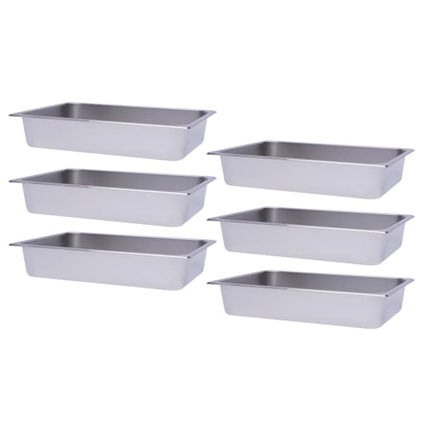 Grytor, 6-delat set, djup design, Rostfritt stål
