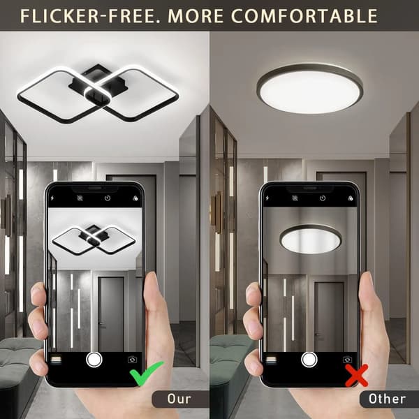 LED Loftlampe, 54 cm, 42W, 220V, Sort, Energisparende