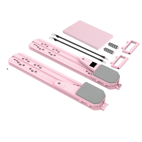 Pilatesbräda, 8-i-1 träningsfunktioner, justerbar design,Rosa