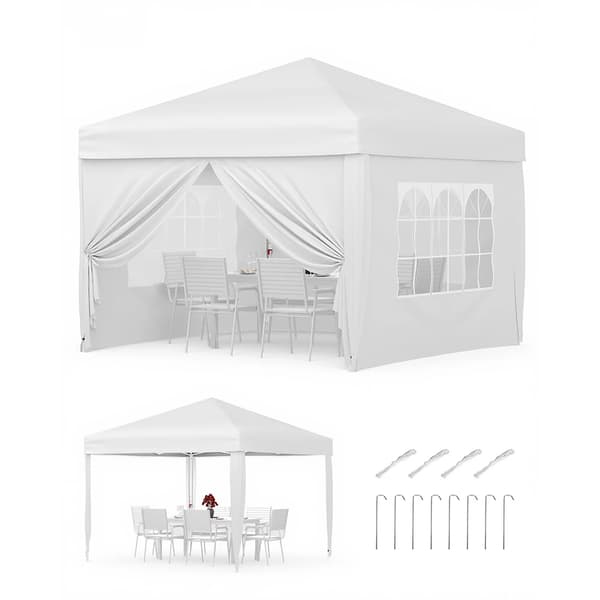 Pop Up Pavillon, Vandtæt, UV Beskyttelse,3x3m-c, Hvid